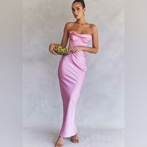 House of CB Charmaine Corset Maxi Dress PINK Size Small